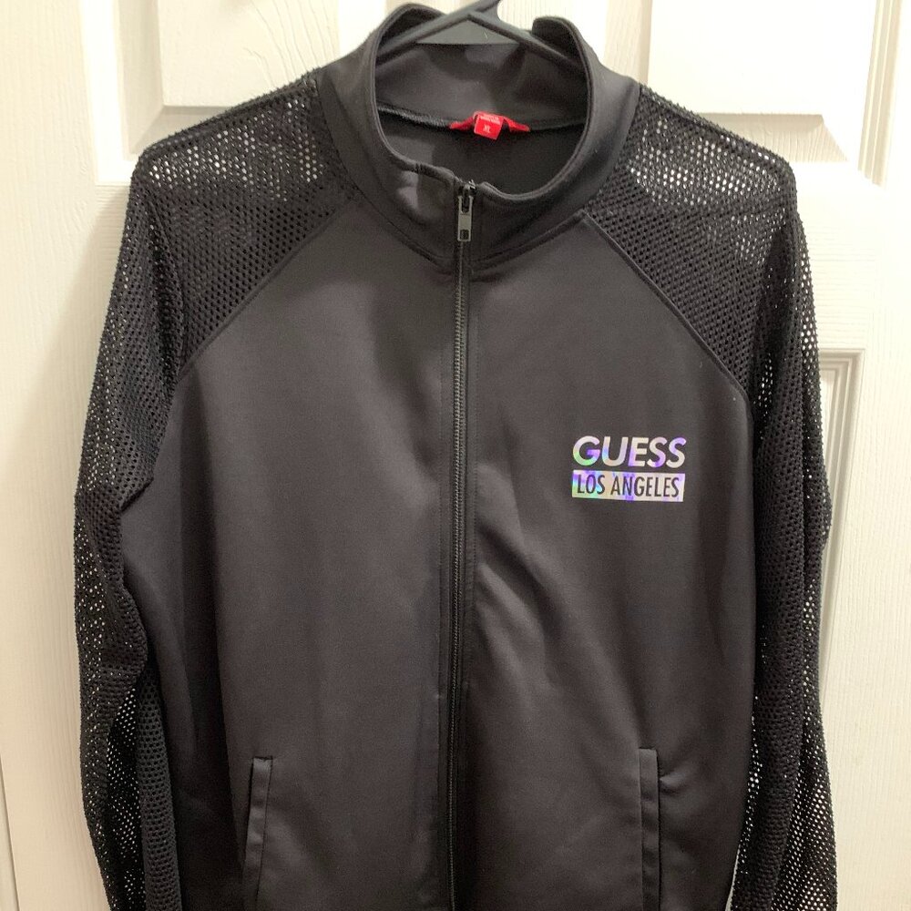 Guess Los Angeles Women's Black Fleece Jacket.